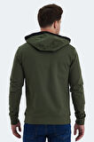 Slazenger VANDA Erkek Kanguru Cepli Kapüşonlu Haki Sweatshirt