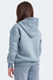 Slazenger LEXUS Çocuk Kapüşonlu Cepli Mavi Sweatshirt