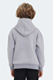Slazenger LEVON Çocuk Kapüşonlu Cepli Taş Gri Sweatshirt