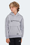 Slazenger LEVON Çocuk Kapüşonlu Cepli Taş Gri Sweatshirt
