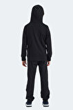 Slazenger NOON Çocuk Fermuarlı Kapüşonlu Cepli Siyah / Siyah Eşofman Takımı