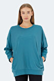 Slazenger VIKENTI SW OVERSIZE Kadın Sweatshirt Petrol