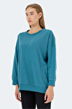 Slazenger VIKENTI SW OVERSIZE Kadın Sweatshirt Petrol