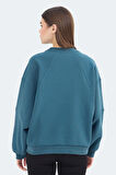 Slazenger VIA Kadın Oversıze Petrol Sweatshirt