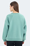 Slazenger VIA Kadın Oversıze Yeşil Sweatshirt