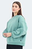Slazenger VIA Kadın Oversıze Yeşil Sweatshirt