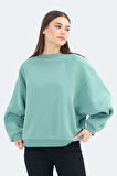 Slazenger VIA Kadın Oversıze Yeşil Sweatshirt