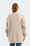 Slazenger VADIM Oversıze Kadın Sweatshirt Bej
