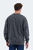 Slazenger VADIK OVERSIZE Erkek Sweatshirt Koyu Gri