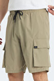 Slazenger RODYA Erkek Cepli Kargo Bej Şort