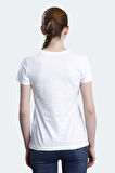 Slazenger KORNELI I Kadın Slim Fit Beyaz Tişört