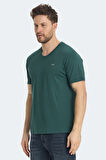 Slazenger KRAKKER Erkek V Yaka Yeşil Tişört
