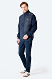 Slazenger FIORA Erkek Fermuarlı Dik Yaka Cepli Lacivert Eşofman Takımı