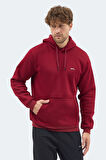 Slazenger MOONLIGHT I Erkek Kapüşonlu Bordo Sweatshirt
