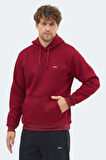 Slazenger MOONLIGHT I Erkek Kapüşonlu Bordo Sweatshirt