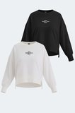 Slazenger VITAL 2 li set Kadın Crop Beyaz - Siyah Sweatshırt