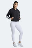 Slazenger RAZZLE Kadın Fermuarlı Kapüşonlu Cepli Siyah Sweatshırt