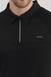 Slazenger REYANA Erkek Polo Yaka Siyah Tişört
