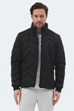 Slazenger BEAST Erkek Dik Yaka Fermuarlı Siyah Mont & Kaban