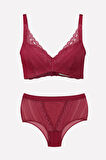 Fuşya Glam Lace Destekli Sütyen Takımı