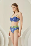 Sarı Lacivert Puantiyeli Tek Alt Bikini