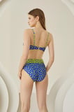 Sarı Lacivert Puantiyeli Tek Alt Bikini