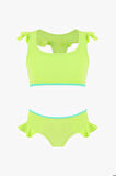 Fıstık Yeşili Fırfırlı Çocuk Bikini Takımı