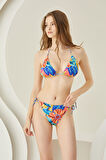 Renkli Fresh Flower Yandan Bağlamalı Tek Alt Bikini