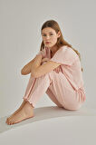 Somon Self Striped Önden Düğmeli Pijama Takımı