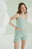 Yeşil  Travel İnce Askılı Şort Takım