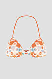 Turuncu Daisy Forest Üçgen Tek Üst Bikini