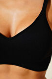 Siyah Light İnvisible V Kesim Dikişsiz Sütyen