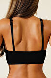 Siyah Light İnvisible V Kesim Dikişsiz Sütyen