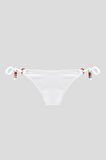 Beyaz Square Wick Yandan Bağlamalı Tek Alt Bikini
