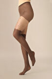 Kakao Puantiye Detaylı Şeffaf Külotlu Çorap