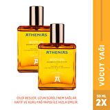 ATHENIAS Yüz ve Vücut Yağı 50 ml 21 Çeşit Organik Yağ ve Ekstrakt Nemlendirici Doğal Parlaklık x 2 Adet