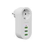 Polosmart MP11 3 Usb Li Termal Akım Korumalı Priz Beyaz