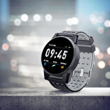 Polosmart PSSW14 Kablosuz Bluetooth Adım Sayar Mesafe Kalori Kalp Atışı Ölçer IP67 Akıllı Saat Siyah 