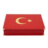 Orta Boy Termo Deri Kutulu Kur'an-ı Kerim (Yaldızlı Kutu)