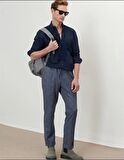 Slim Fit Koyu Lacivert Erkek Gömlek 4A2000000050