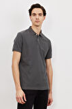 Slim Fit Dar Kesim %100 Pamuk Polo Yaka Kısa Kollu Tişört