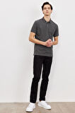 Slim Fit Dar Kesim %100 Pamuk Polo Yaka Kısa Kollu Tişört