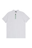 Erkek Beyaz Slim Fit Dar Kesim Polo Yaka %100 Pamuk Petek Desenli Kısa Kollu Tişört