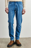 Erkek Açık Mavi Comfort Fit Rahat Kesim %100 Pamuk Denim Jean Kot Pantolon