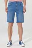 Slim Fit Dar Kesim Pamuklu Esnek Denim Şort