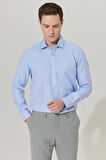 Ütüleme Gerektirmeyen Taılored Slim Fit Dar Kesim Klasik Yaka %100 Pamuk Desenli Non-ıron Gömlek