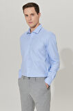 Ütüleme Gerektirmeyen Taılored Slim Fit Dar Kesim Klasik Yaka %100 Pamuk Desenli Non-ıron Gömlek