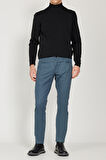 Slim Fit Dar Kesim 5 Cepli Desenli Pamuklu Pantolon