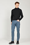 Slim Fit Dar Kesim 5 Cepli Desenli Pamuklu Pantolon