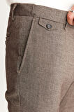 Slim Fit Dar Kesim Yan Cepli Tweet Desenli Beli Lastikli Pantolon